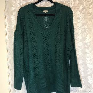 1X Green Knit Sweater